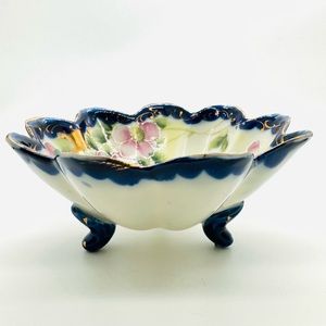 Vintage Hand Painted Gilded Bowl